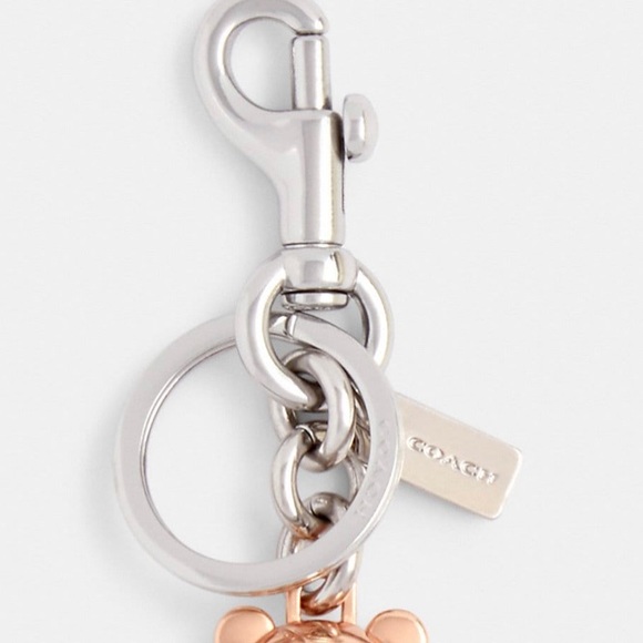 Coach Rosegold 3 D Bear Bag Charm / Key Chain with Star eye accent NWT 🐻⭐️🎁 - Picture 3 of 3